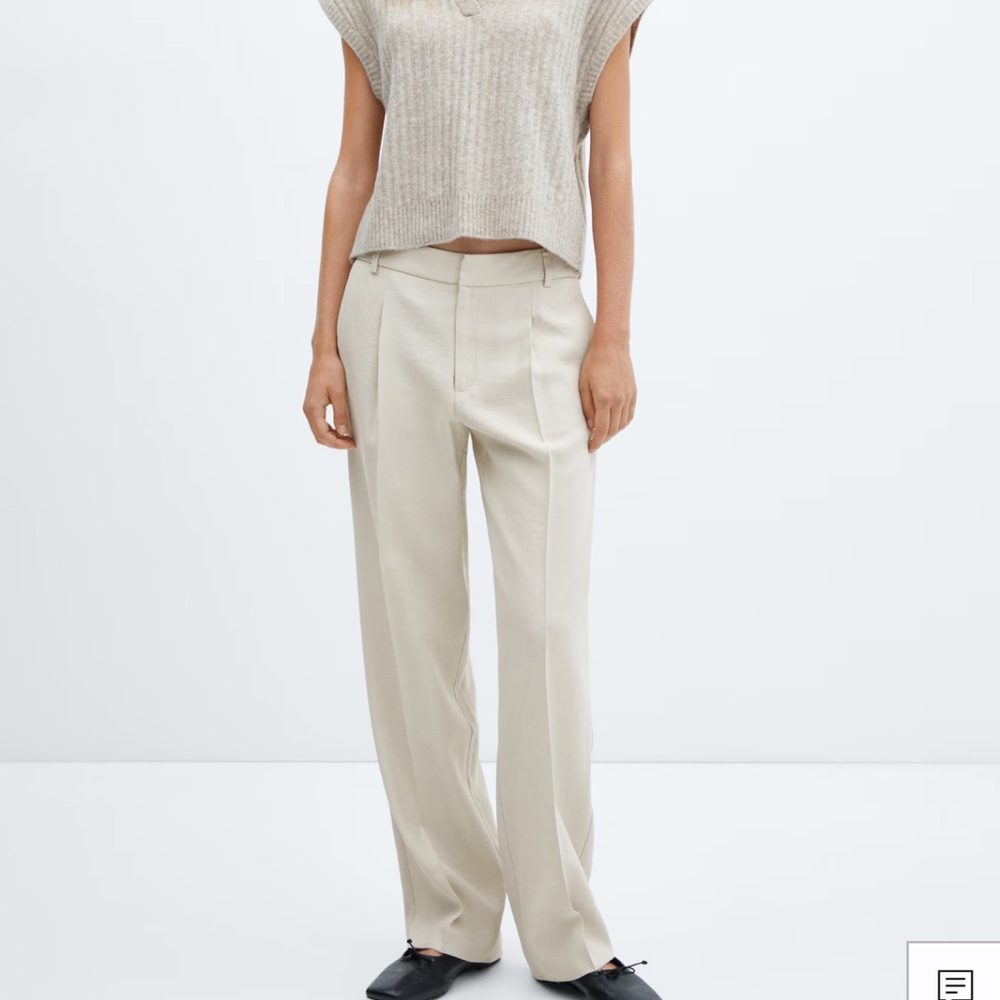 Mango pleat straight pants